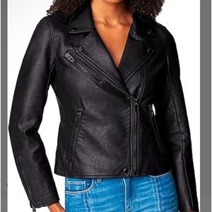 NWT BLANK NYC Luxury Clothing Fitted Vegan Leather Motorcycle Jacket XS